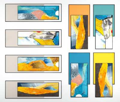 现代轻奢抽象挂画3D模型下载